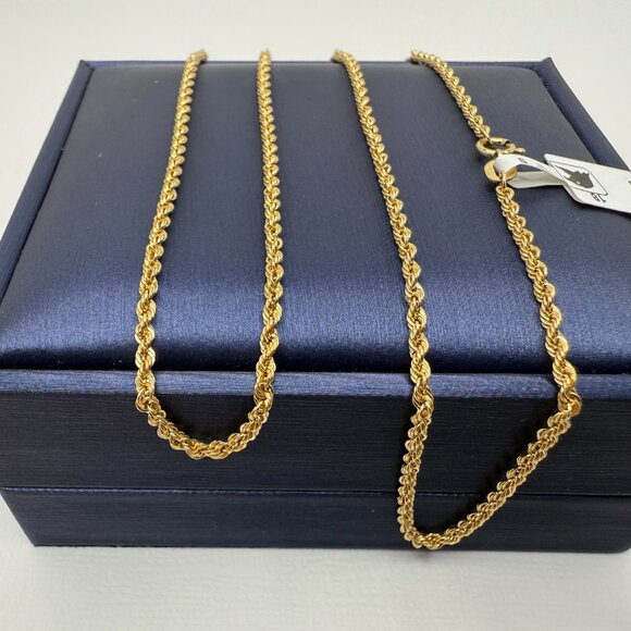 ‼️SOLD‼️ 18k Genuine Gold Rope Chain Necklace 20" (1.8mm) - Picture 5 of 10